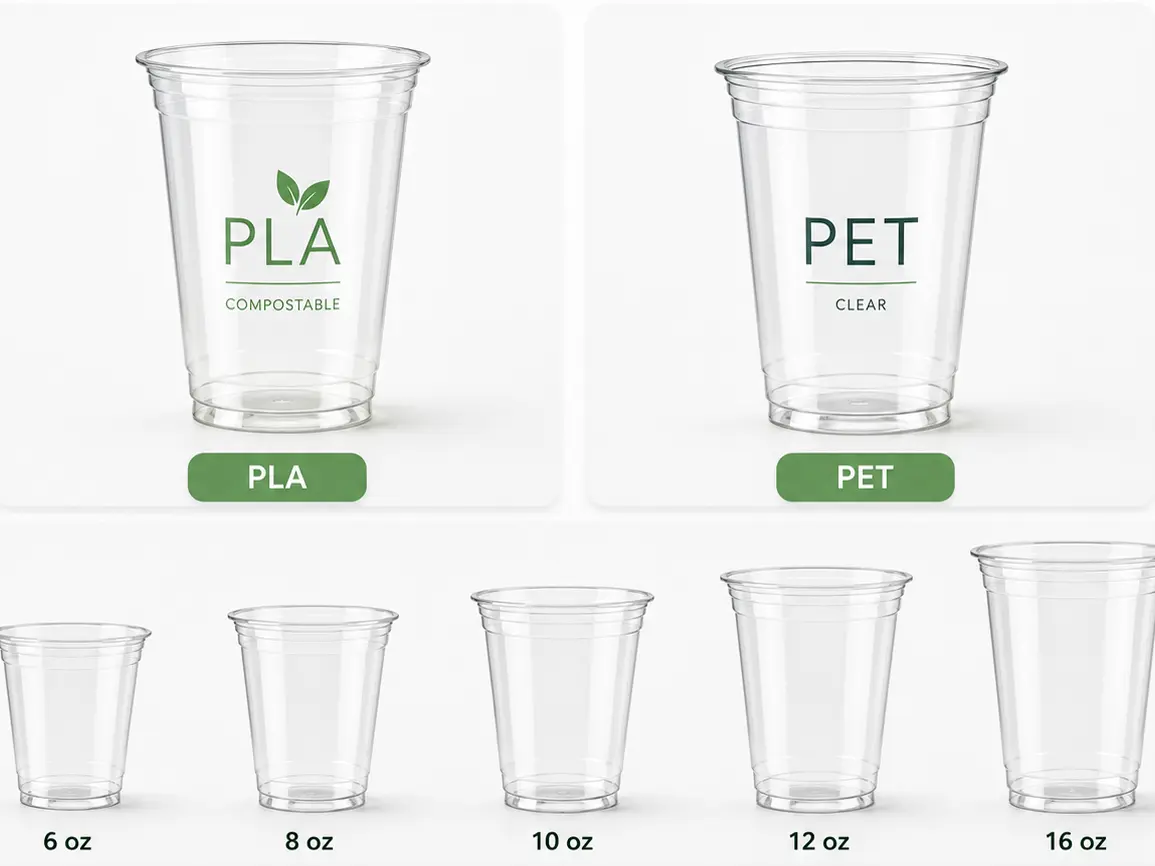 PLA cups and matching lids for cup selection