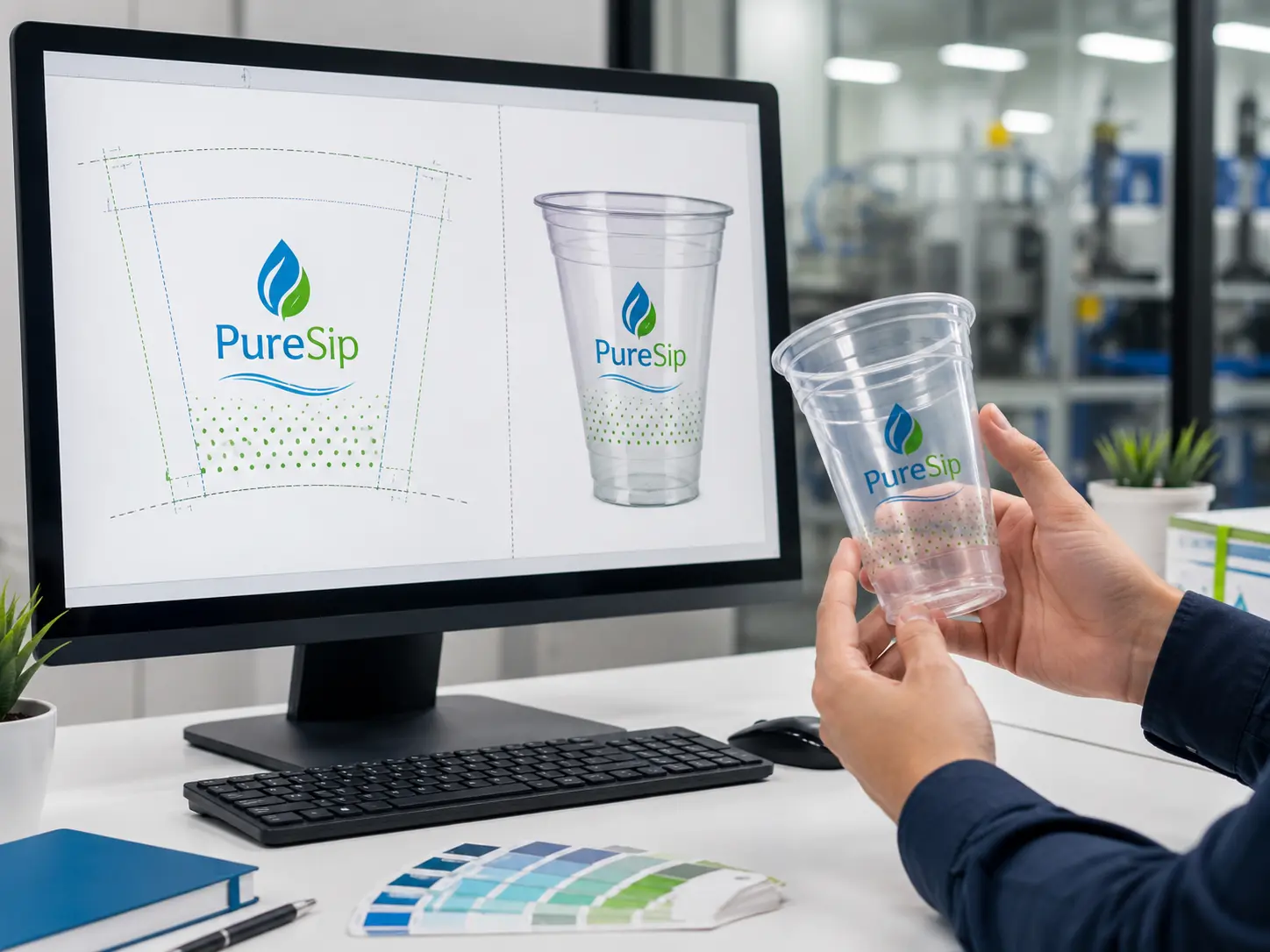 Custom printed cup artwork example