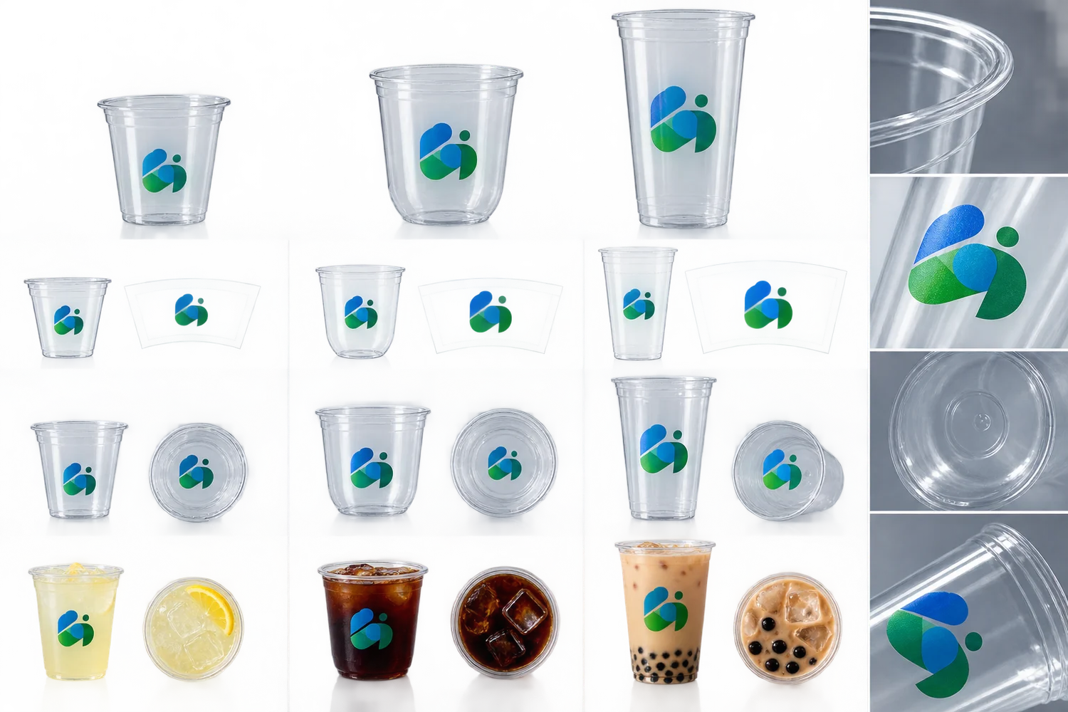 One cold drink brand adapted to cup-specific artwork for several cup profiles with printed sample and filled-drink approval