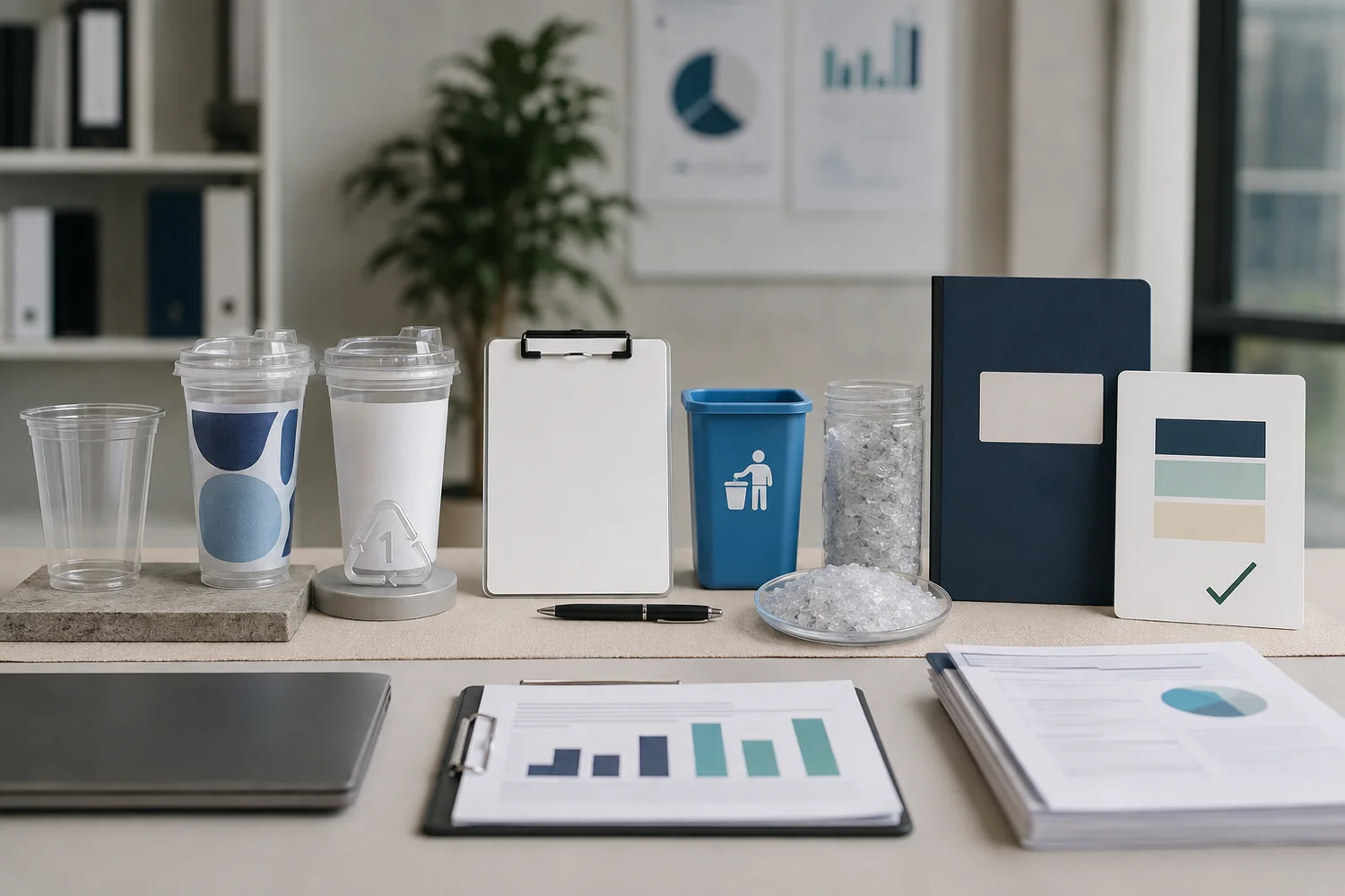 B2B PET cup recycling claim verification workflow from exact SKU and package design to recycling pathway and approved wording