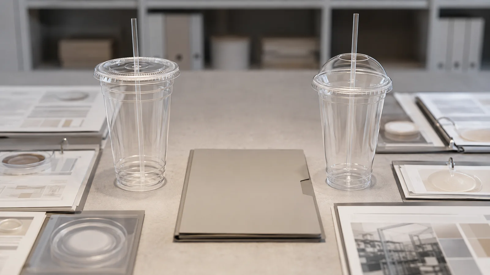 PET and PLA clear cold cup systems compared by application, lid system, documentation and end-of-life pathway