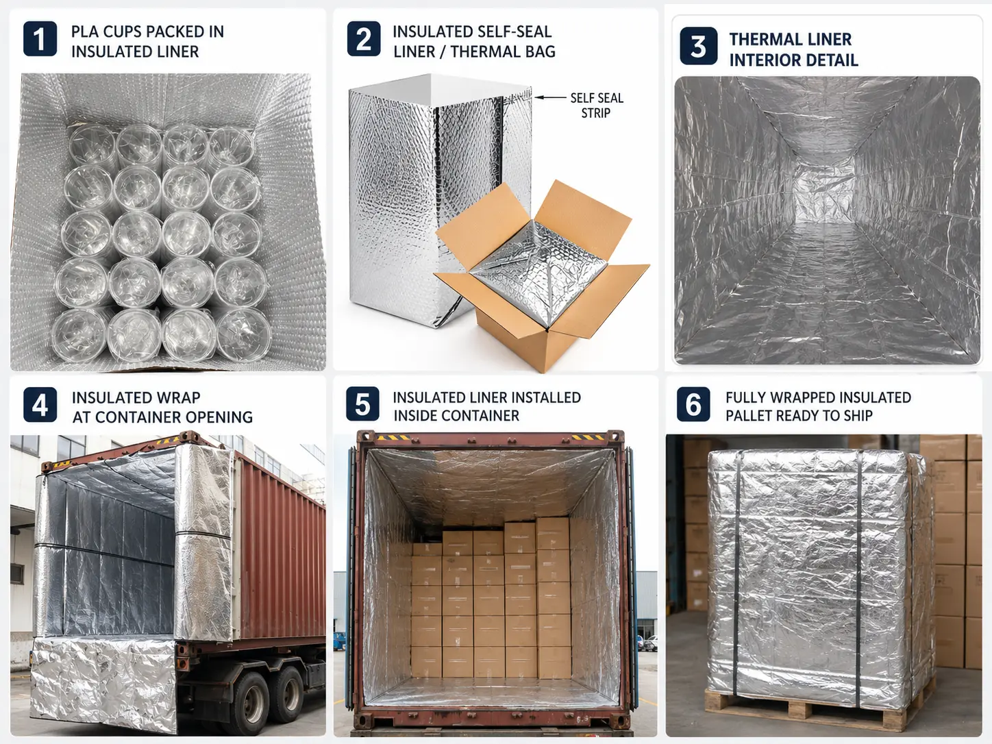 PLA cups insulated packaging solution for export shipping