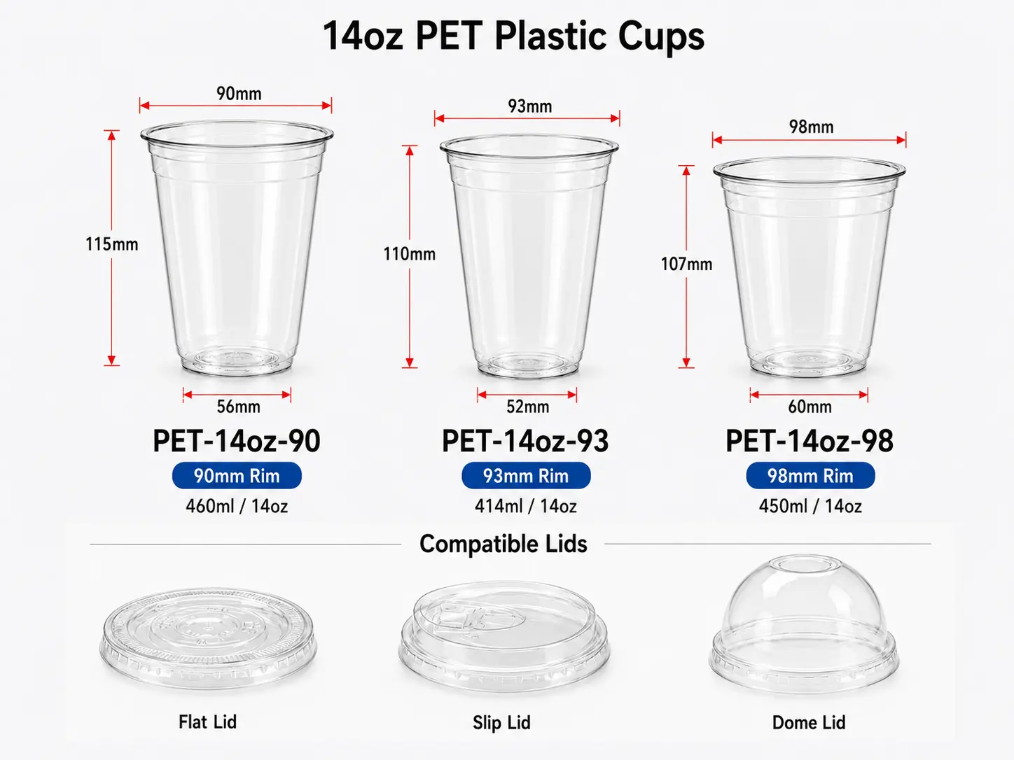 14oz Transparent PET Gobelets jetables pour boissons froides main product image