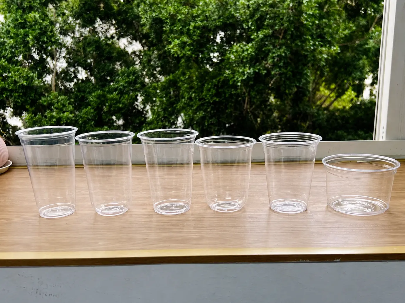 16oz 500ml transparent PET Detailansicht eines Plastikbechers für Kaltgetränke