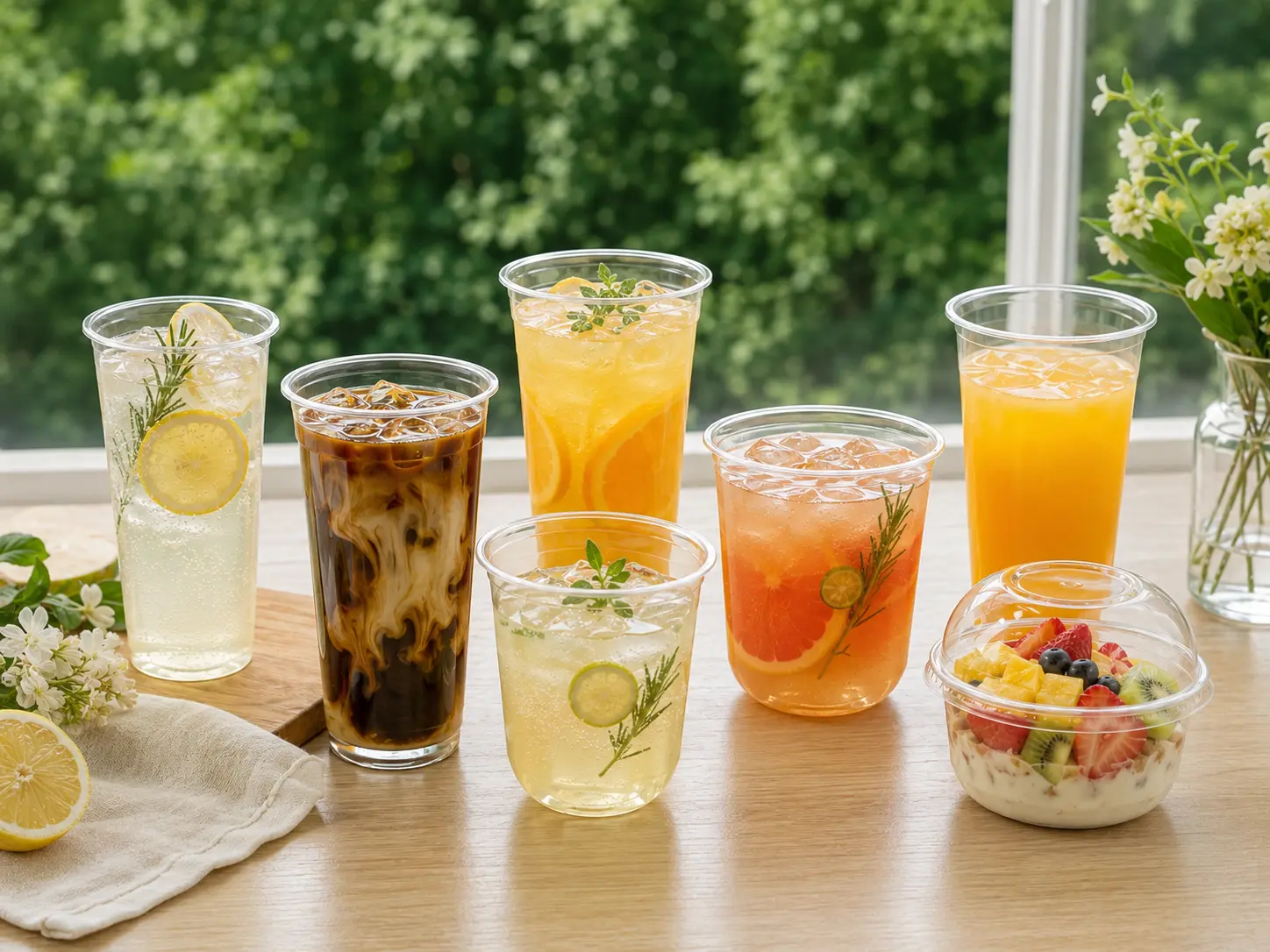 16oz clear PET Becher für Eiskaffee, Smoothies, Bubble Tea und zum Mitnehmen