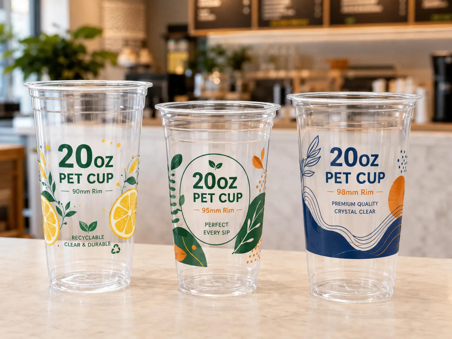 Bicchieri personalizzati 20oz PET per bevande fredde di marca