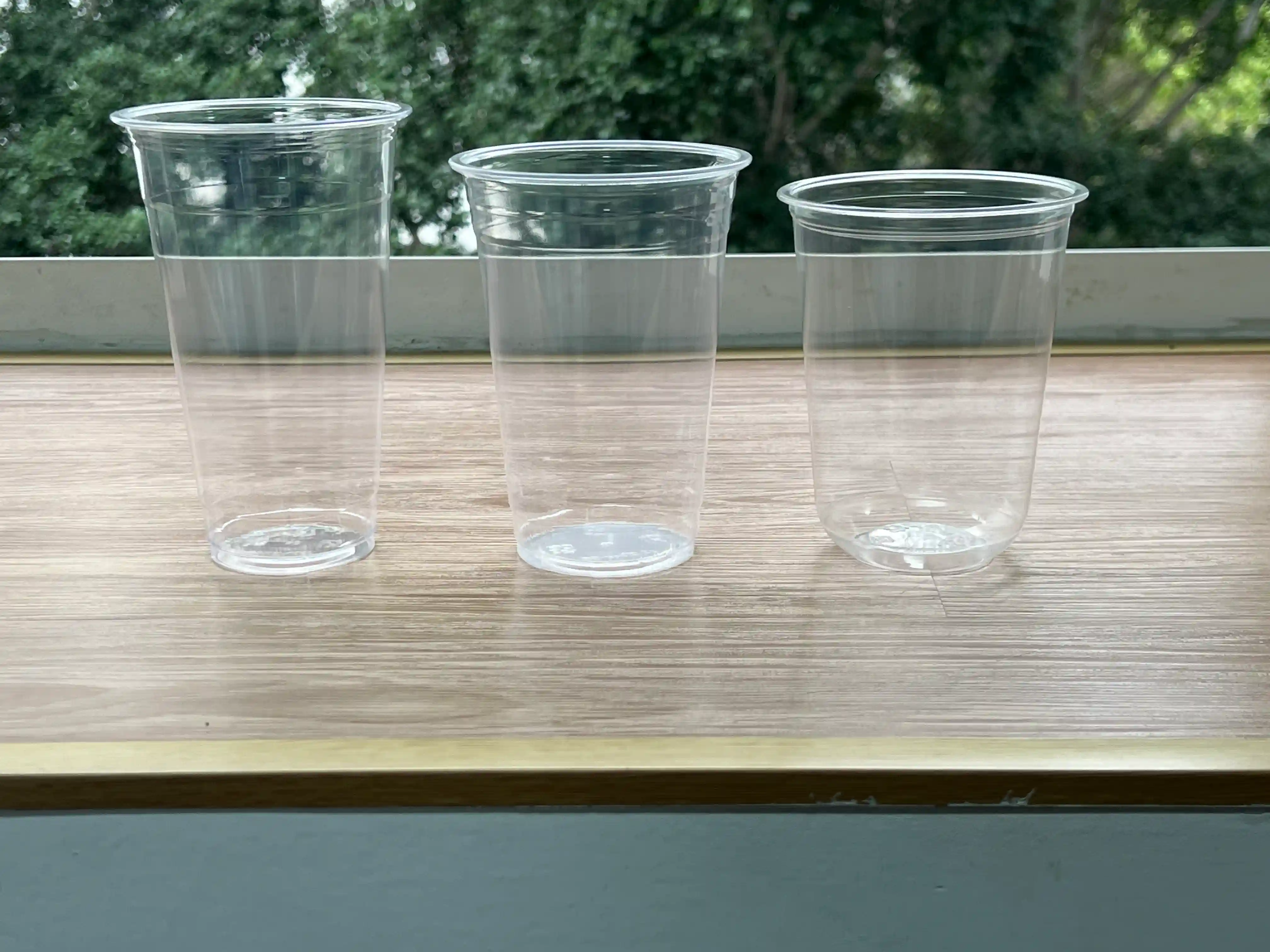 20oz grande e trasparente PET profilo della tazza e visualizzazione dei dettagli del prodotto
