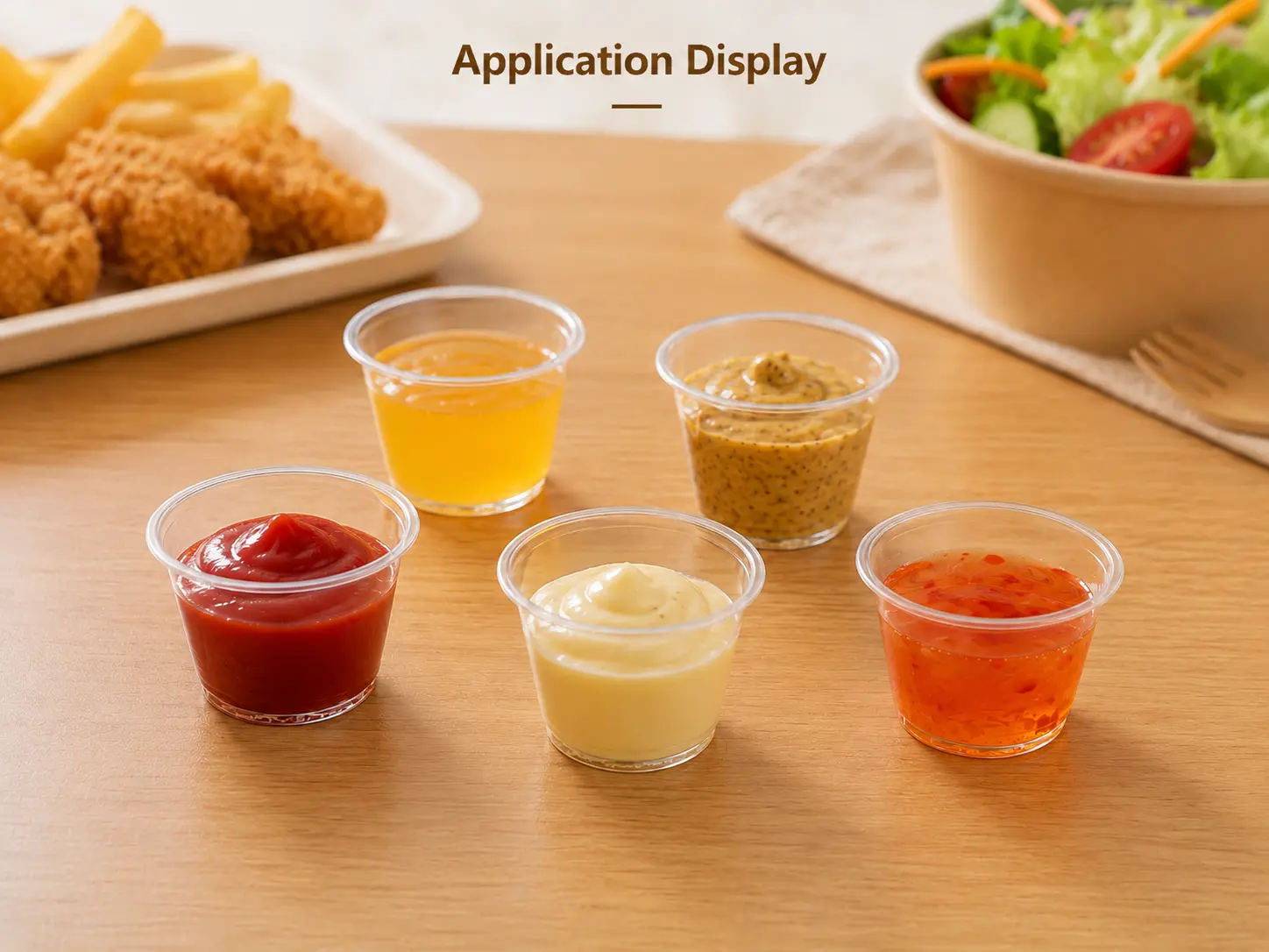 2oz clear PET cups for sauce tasting dessert and foodservice applications