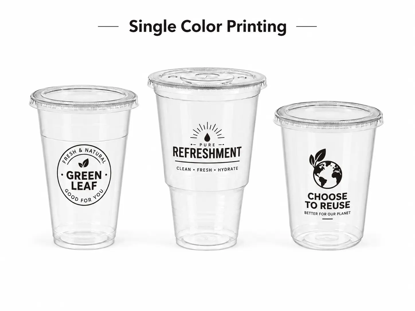 32oz klare PET Becher und Behälter mit individuellem Logo-Druck
