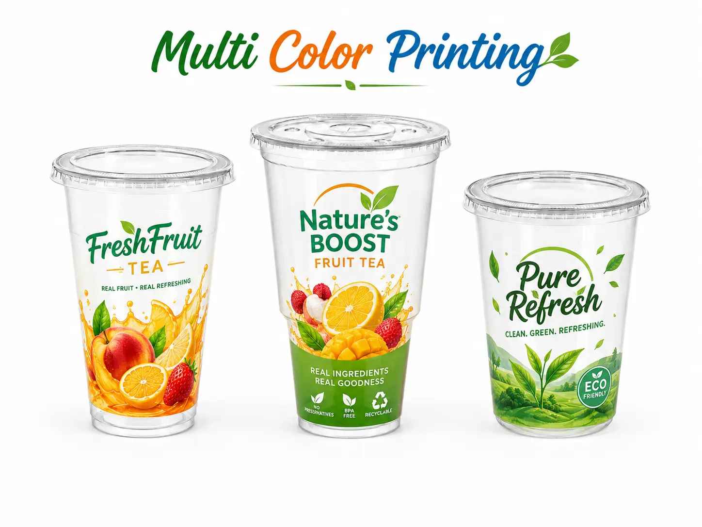 Individuell bedruckte 32oz PET Becher für markenbezogene Kaltprodukte
