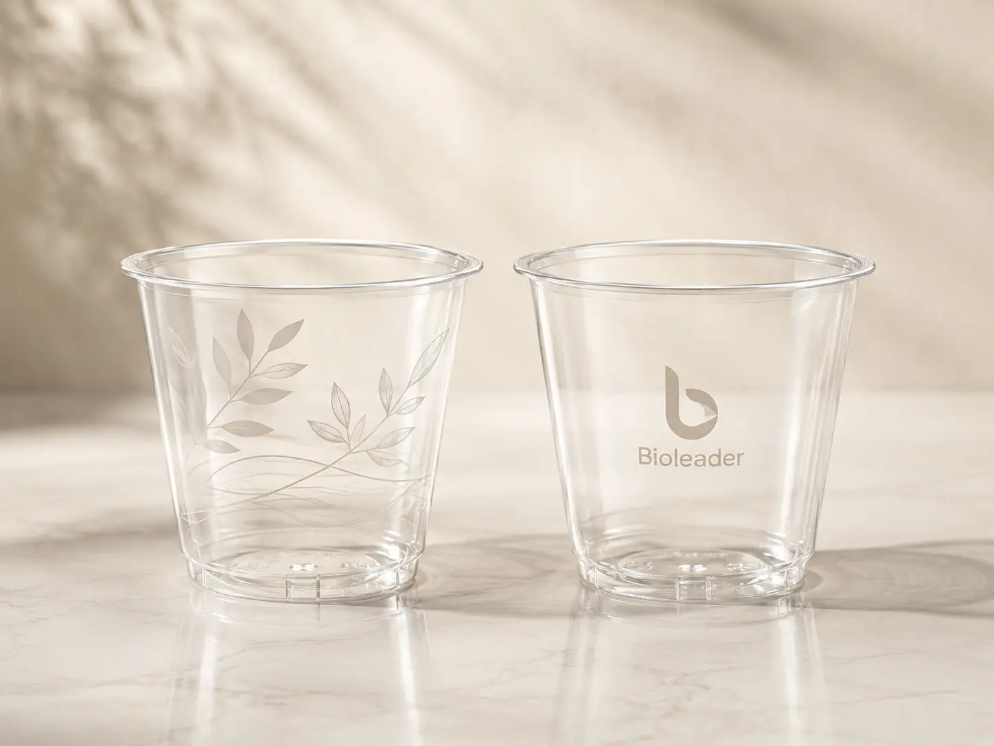 Custom printed PET sample cups in different sizes for cold foodservice applications