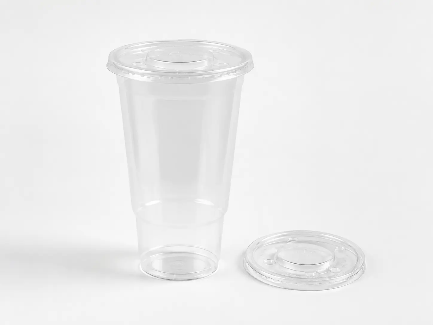 44oz clear PET cup with matching flat lid