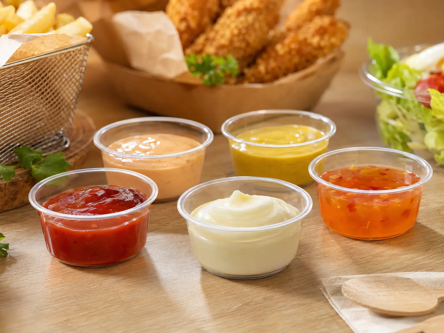 4oz clear PET cups for sauce dessert fruit and foodservice applications