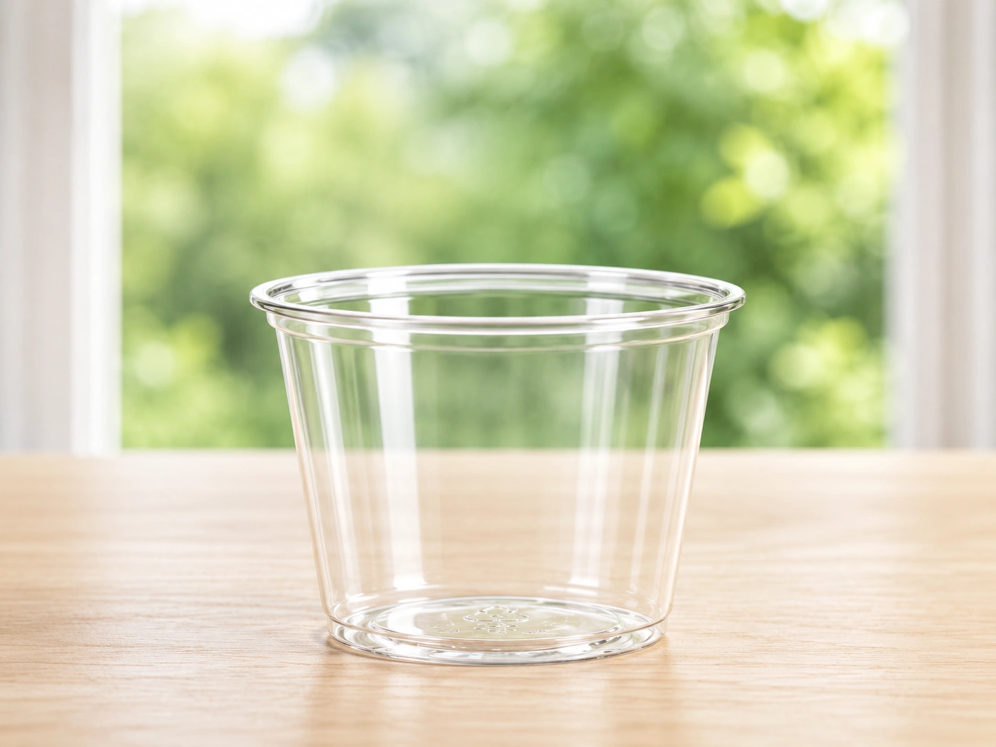 6oz 180ml clear PET Einweg-Plastikbecher – Seitenansicht und Detailansicht