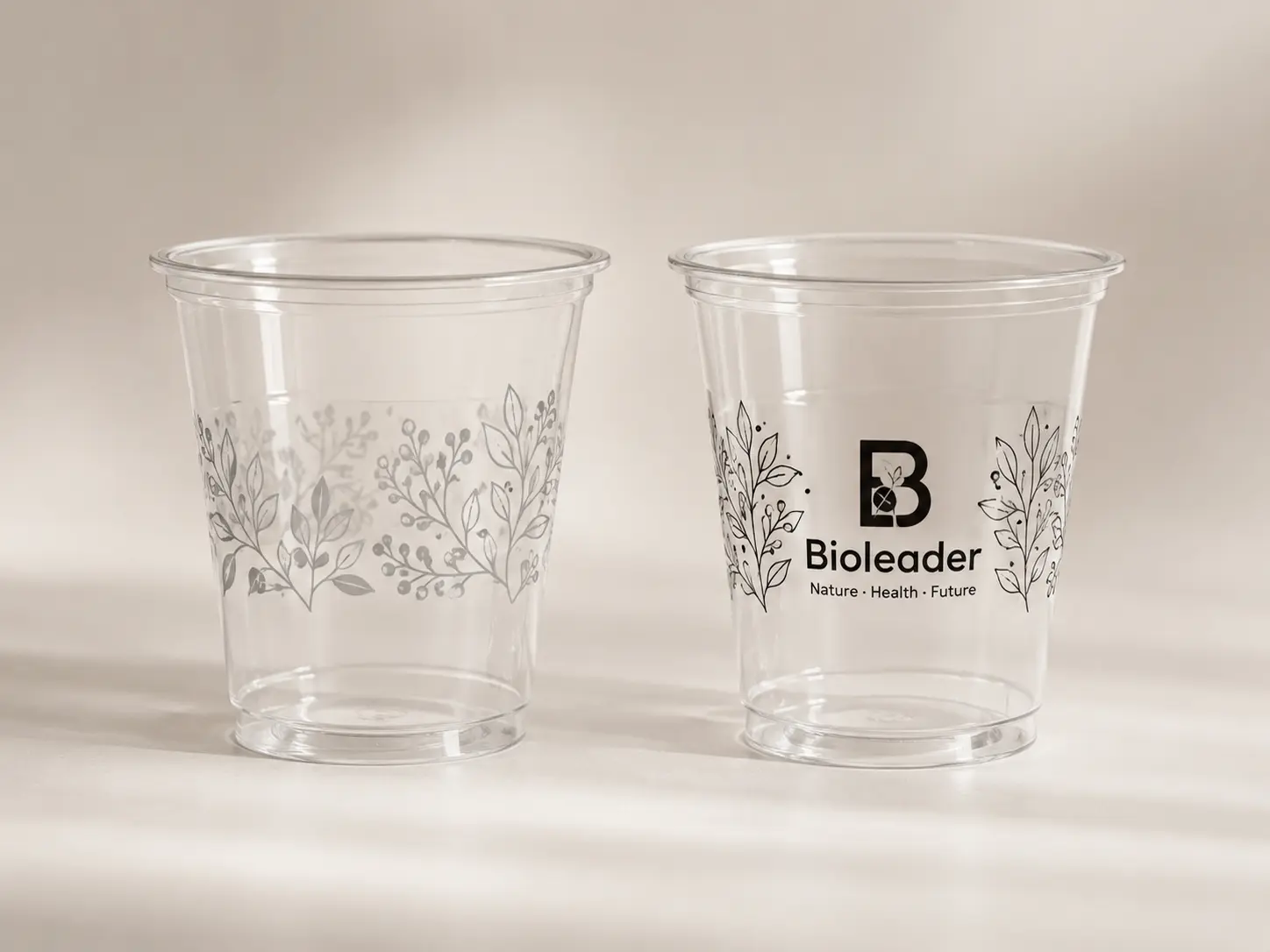 Bicchieri per bevande fredde PET con stampa personalizzata, disponibili in diverse dimensioni per il confezionamento di bevande