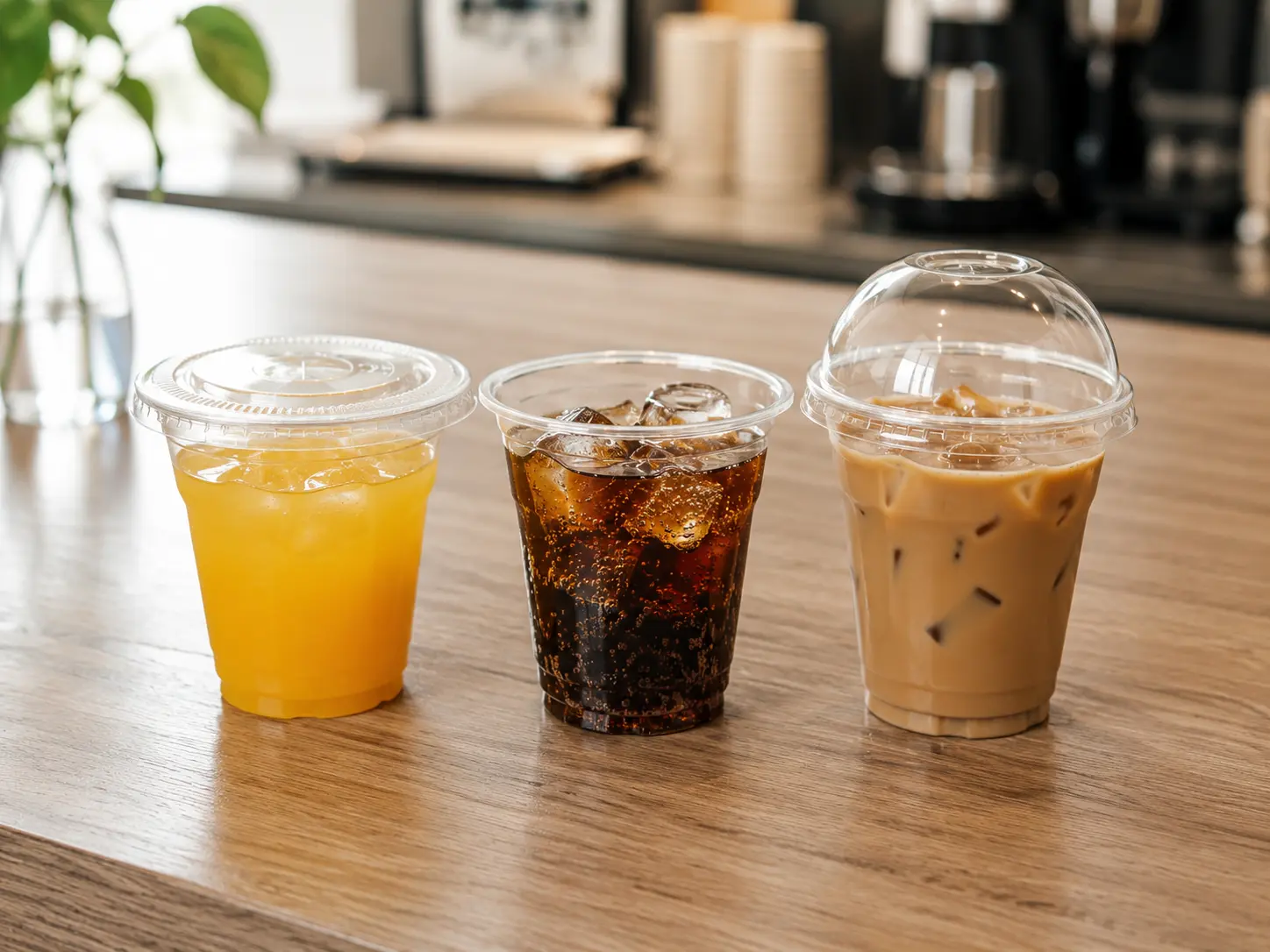 7oz trasparenti PET bicchieri per succhi, caffè freddo, bevande fredde e applicazioni nel settore della ristorazione