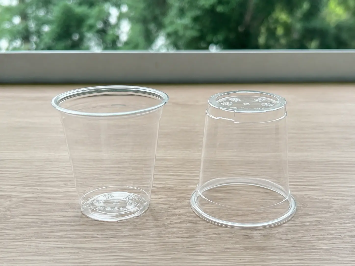 8oz transparent PET Einwegbecher und -schalen – Detailansicht der Verpackung