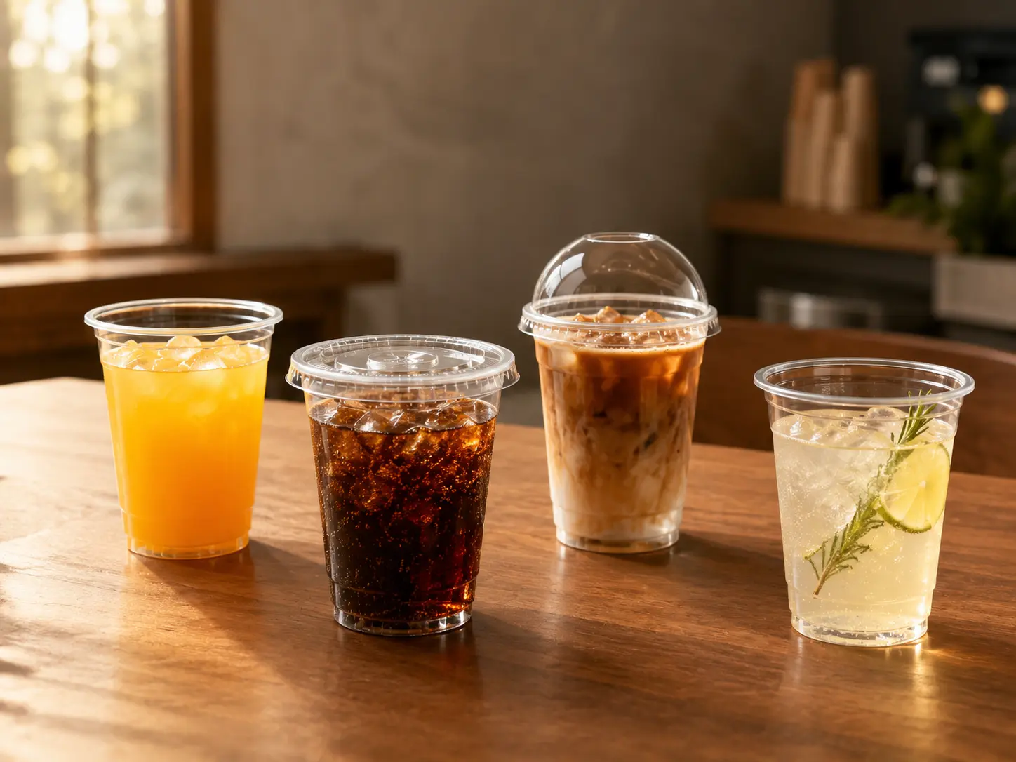 8oz transparent PET Becher für Kaltgetränke, Desserts, Obstbecher und den Gastronomiebereich