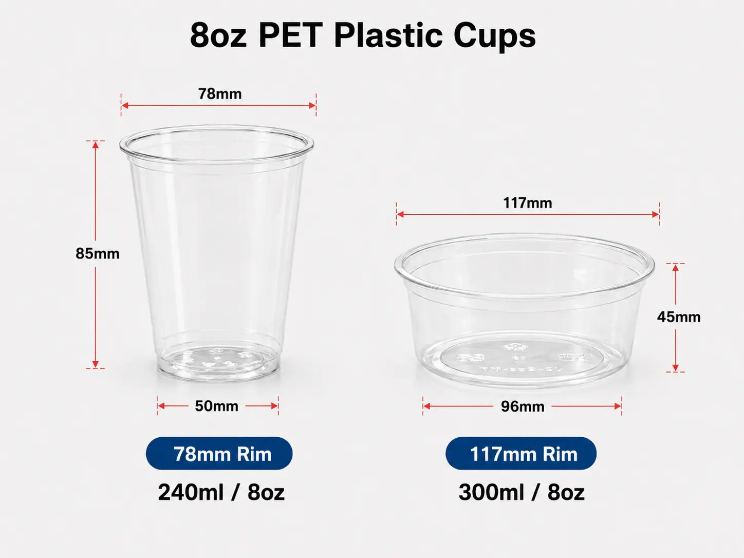 8oz Transparent PET Becher und Schalen main product image