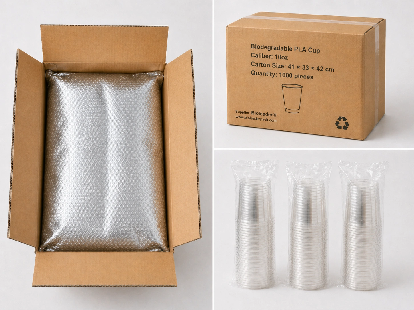 10oz PLA Compostable Cups Export-Ready Packaging