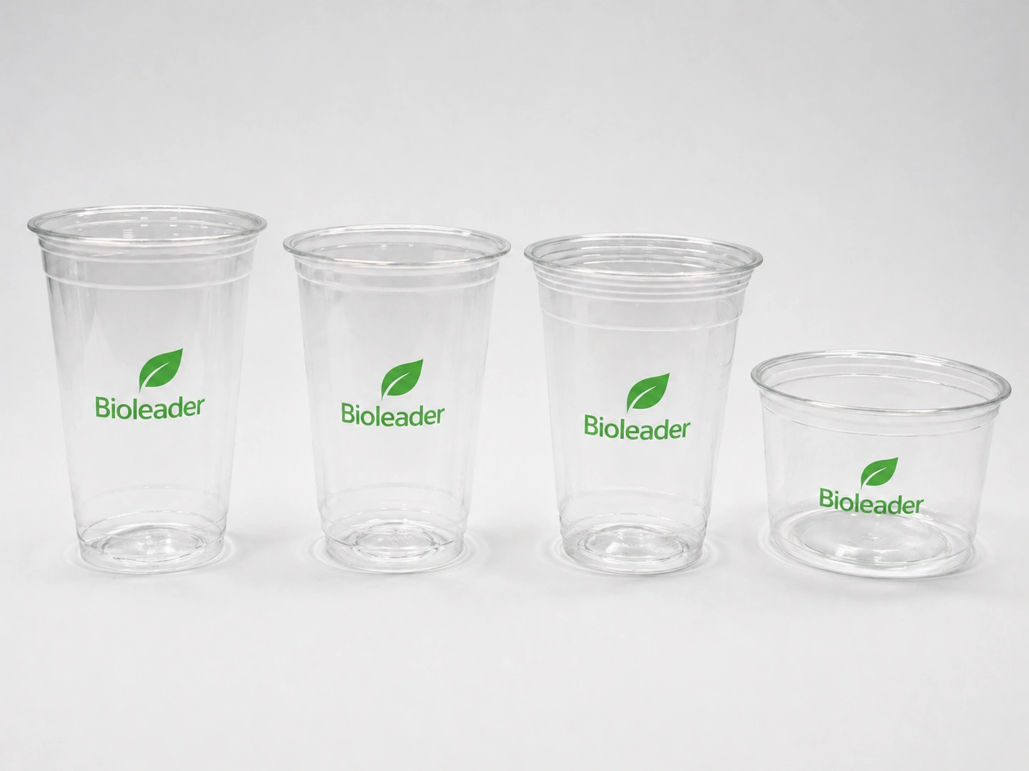 Custom printed PLA cups with matching lids for cold beverages