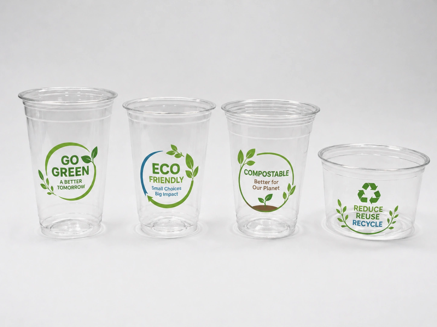 16oz PLA Compostable Cups multi-color cup printing example