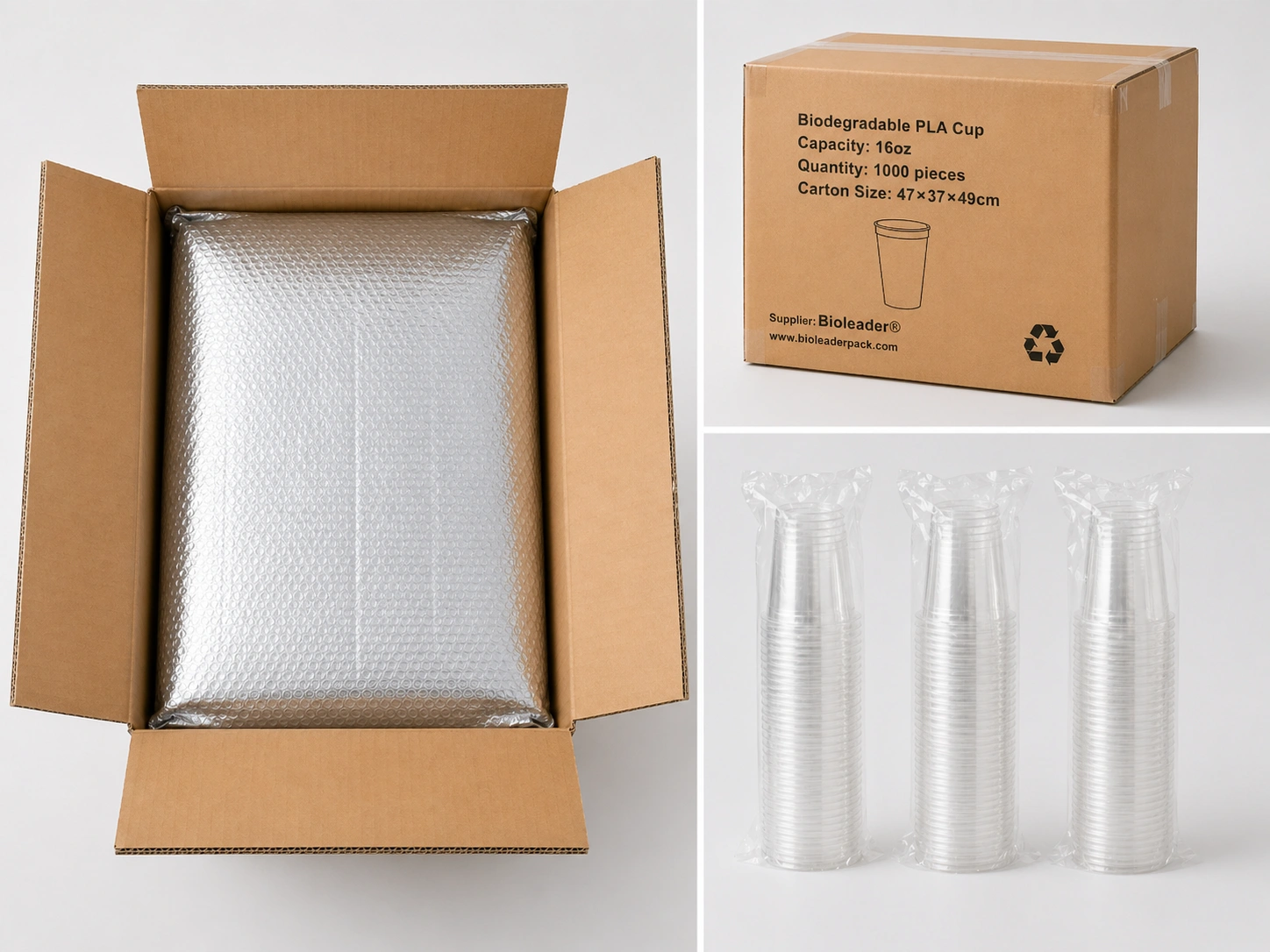 16oz PLA Compostable Cups Products Packaging Display