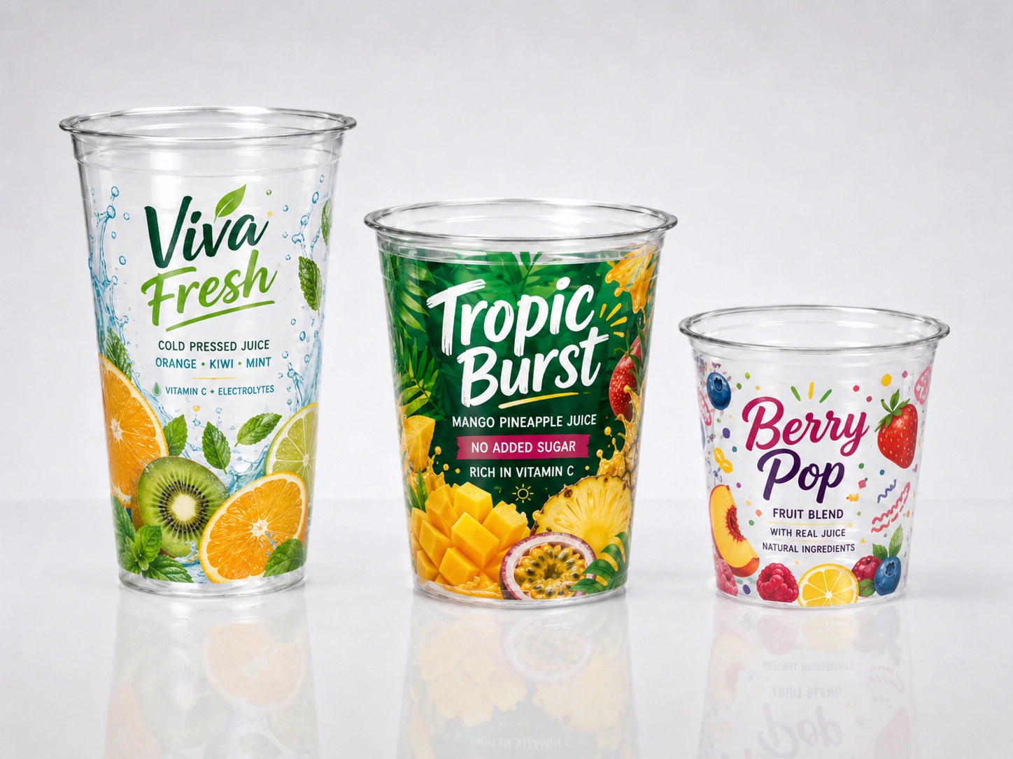 20oz PLA Compostable Cups multi-color cup printing example