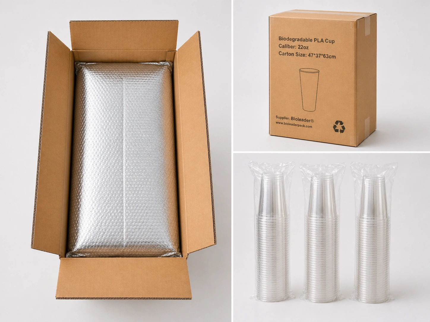 22oz PLA Compostable Cups Products Packaging Display