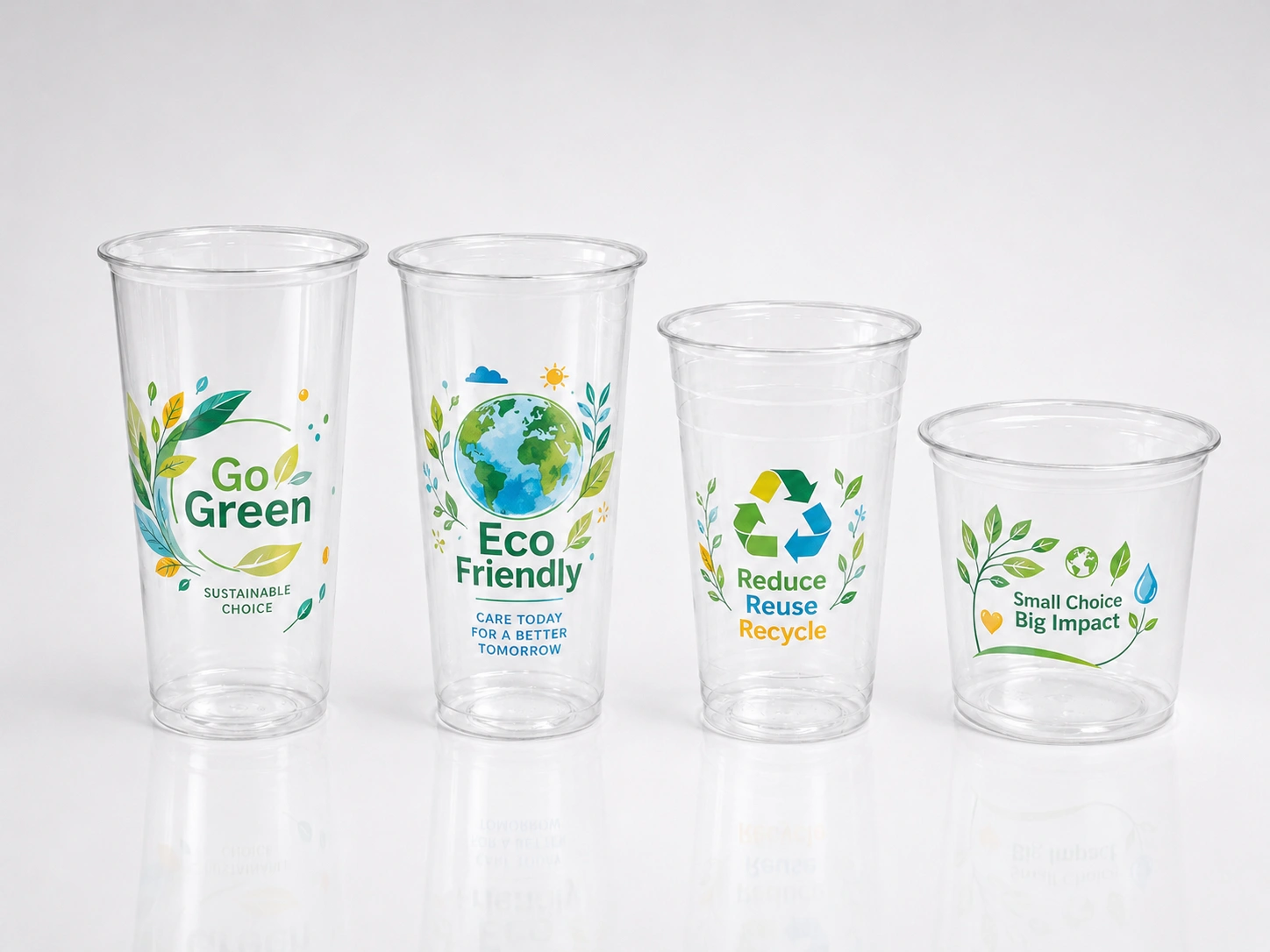 24oz PLA Compostable Cups multi-color custom cup printing example