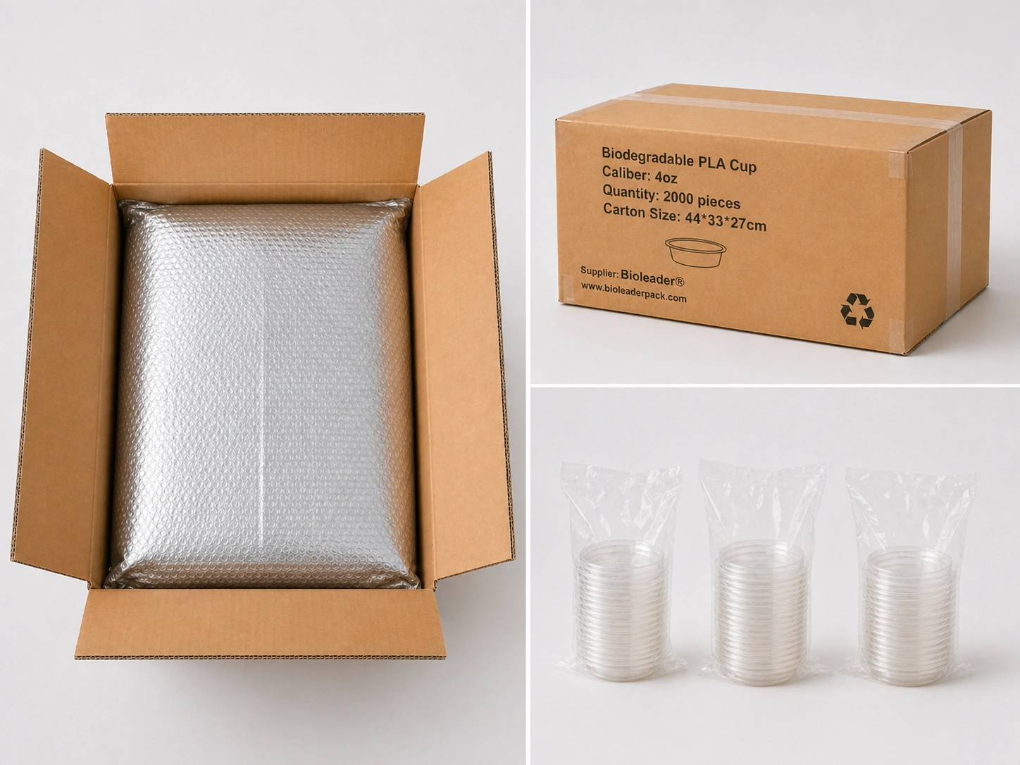 4oz PLA Compostable Cups Products Packaging Display