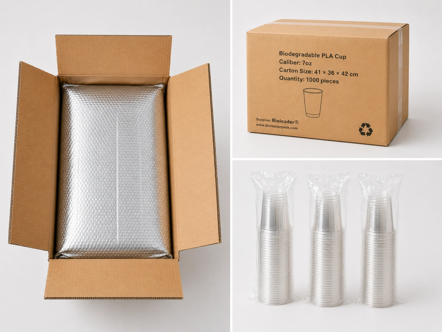 7oz PLA Compostable Cups Packaging Display