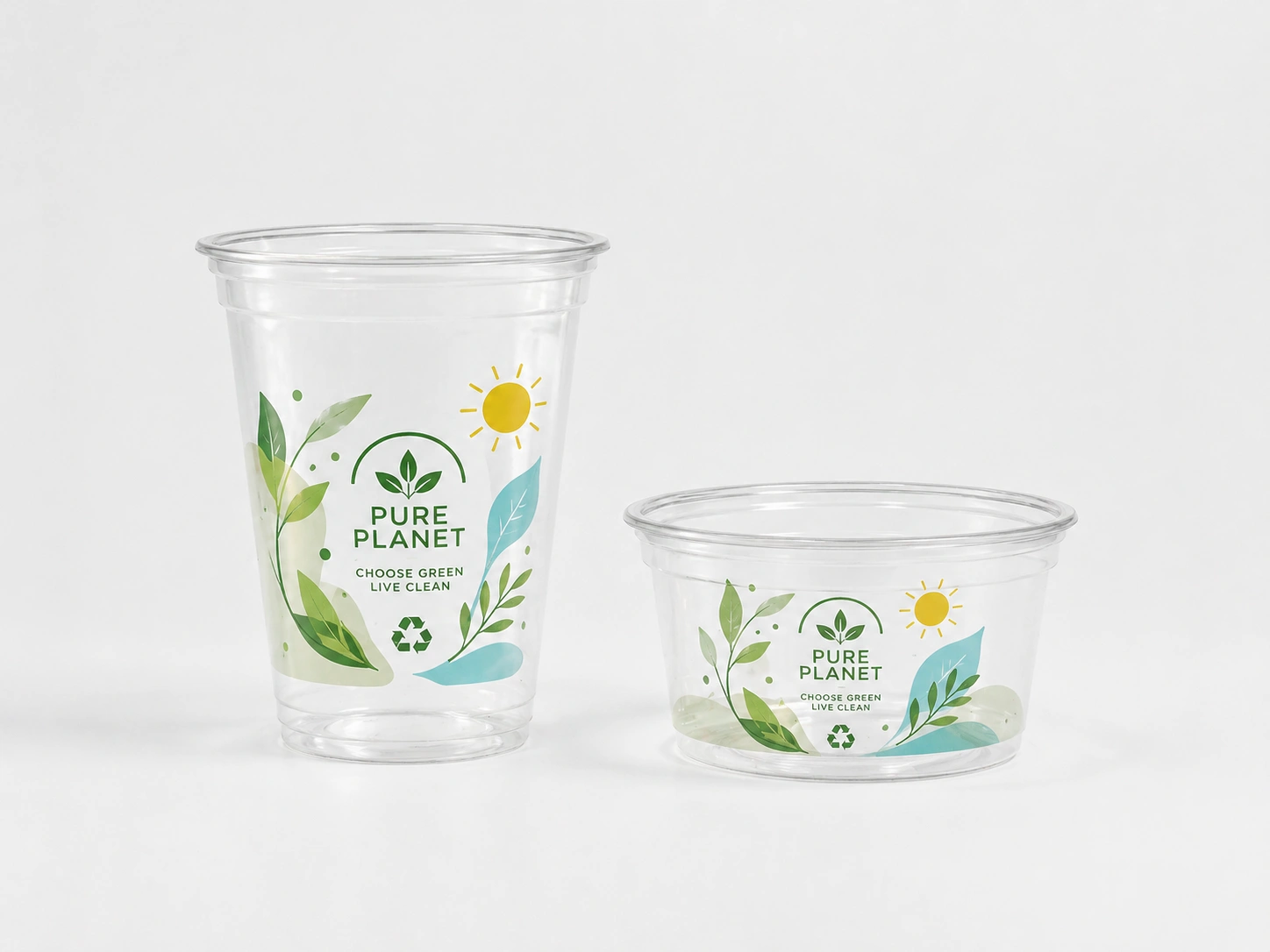 8oz PLA Compostable Cups multi-color cup printing example