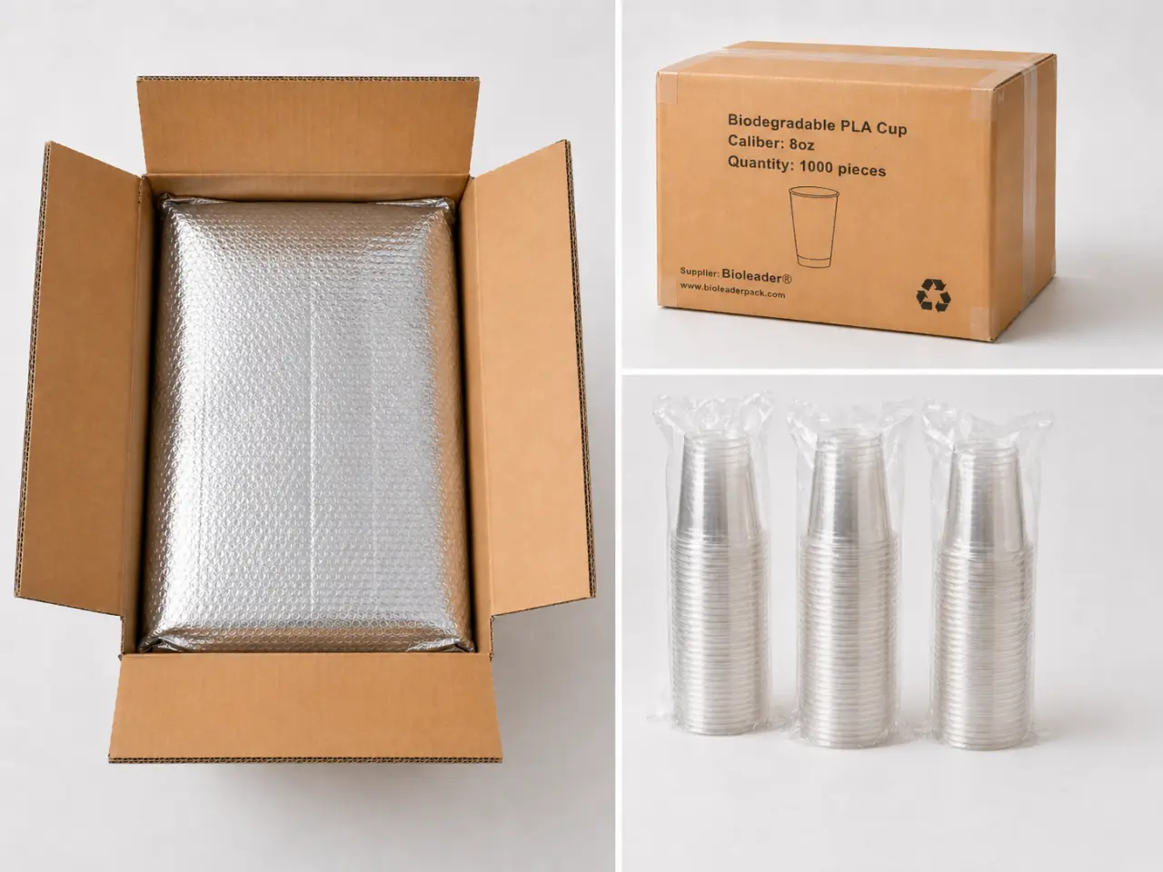 8oz PLA Compostable Cups Export-Ready Packaging