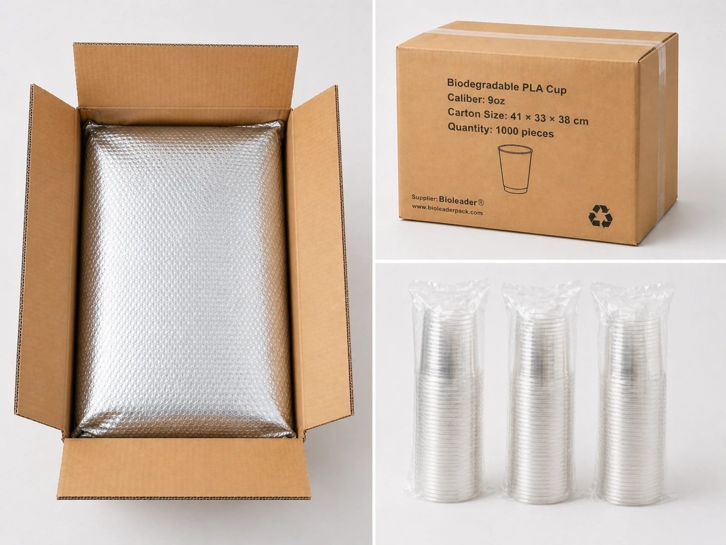 9oz PLA Compostable Cups Export-Ready Packaging